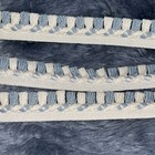Vintage 18 Yard White Blue 1 2    Inch Wide Cotton Embroidered Border Lace Trim