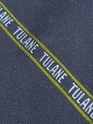 Vintage Tulane University Repp Tie Navy Blue Green Wave Repeat Stripe Logo