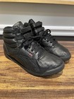 Vintage 1980s Reebok Classic Freestyle Black Leather High Top Shoes Women   s 7 5