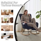 Teddy Fabric Wingback Glider Rocker   Ottoman Set Dark Blue