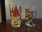 Vintage  - 1950 s Davy Crockett   Indian Fighter Drinking Glasses Set Of 2 Exc  
