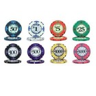 New 600 Scroll Ceramic Poker Chips Set With Acrylic Case - Pick Denominations 