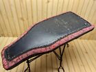 Vintage Leather Covered Wood Shoe Shine Cobbler Bench Stand Footrest