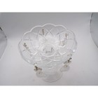 Crystal Glass Oil Burner Pedestal With Dangle Accents Elegant Table Decor