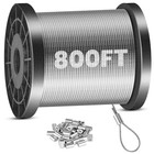 Cuerda De Alambre De 1 16  Cable De Acero Inoxidable De 800 Pies Con 250 