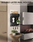 Modern Key Holder Wall Mount 9 Hooks Mini Drawer Organizer Black Shelf