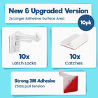 Upgraded Invisible Baby Proofing Cabinet Latch Locks  10 Pack  - No Drilling Or 