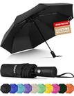 Seniny Windproof Travel Umbrella  Automatic Umbrellas For Rain  Portable Black