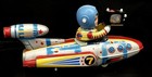 Vintage Tin Litho Space Rocket No  7 Astronaut Toy 1970s