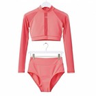 Baltogs High-waist Mesh Crop Top And Briefs Set Coral Salmon Dance Dancewear