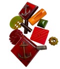 Vintage Bakelite Lot Assorted Shape Sewing Buttons Odds   Ends Crafts Simichrome
