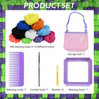 Pot Holder Weaving Loom Kit With 400 Weaving Loops Of 10 Colors  Metal Crochet H