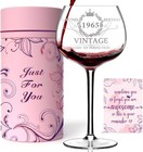 60th Birthday Gifts For Her  Vintage 1965 Engraved 60th Wine Glass  60 Year O   