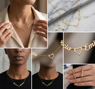 Custom Two Name Pendant Dainty Necklace 18k Gold Plated Jewelry Gifts For Couple