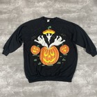 Vintage 80s Linda Lori Halloween Sweatshirt Jack O Lantern Ghost Pumpkin