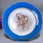 Antique Russian Imperial Porcelain Factory Plate Alexander Ii Era Cherubs 7 7 8   