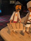 6 Piece Vntg Romanian Folk Art Wooden Handcarved Figurine Lot Hand Painted Wood