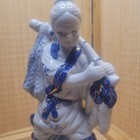 Vintage Chinese Blue   White Porcelain Fisherman Figurine Statue Antique Style
