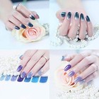 14 Sheets Nail Stickers Glitter Gradient Color Shine Full Wraps Polish 