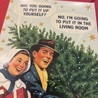 Funny Christmas Tree Adult Humor  4 6x6 6    Blank Inside Greeting Card