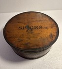 Antique Spice Box - Patent Package Co  Nj 1858 - Pine Bentwood