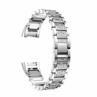 For Fitbit Charge3 Smart Watch Rhinestone Stainless Steel Watch Band Wrist Strap