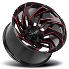 20x10  Off Road Monster Wheels M24 Gloss Black Candy Red Milled Rims 4 Pcs  s03 