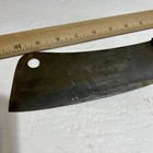 Vintage Butcher Knife 7  Blade Carbon Steel Primitive Wood