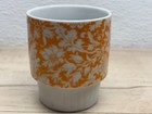 Vtg Porcelain Orange Flowers Coffee Mug Cup Made In Japan