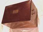 Antique Edwardian Mahogany Cigar Desktop Humidor Chest Box With Handles 