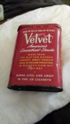 Vintage Velvet Pipe And Cigarette Tobacco Advertising Tin 1 1 2 Oz