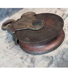 Myers H464 Barn Pulley Cast Iron Wood Wheel Industrial Farmhouse Decor Antique