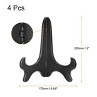 4pcs 8  Easel Plate Holder Wood-like Plastic Folding Display Stand Black