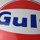 Vintage Gulf Gasoline Sign - Large Service Station Gas Pump Advertising Sign