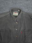 Vintage Levi s Denim Shirt Men s Large Black Button Up Metal Buttons Workwear   