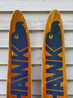Beautiful Vintage Wooden Waterskis Water Skis Blue Hawk  Measures 68 