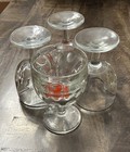 Four  4  Vintage Michelob Thumbprint 16oz Heavy Stemmed Beer Glass goblet