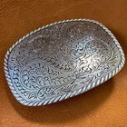 Classic Vintage Western Cowboy Antiqued Silver Floral Belt Buckle 9x6 5cm Mens