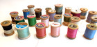 24 Vintage Wood Thread Spools Coats   Clarks   Others Lot Of 24 Sewing Decor