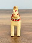 Vintage Traditional Hand-carved Swedish Wooden Dala Horse Ivory Figurine Read