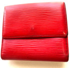Louis Vuitton Epi Wallet Leather Red Auth