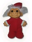 Vintage 8  Russ Troll Doll Santa Outfit Hat   Pajamas Collectible Christmas 