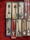 Vintage Mixed Lot Of 22 Travel Souvenir Collector Spoons States  Cities  Etc