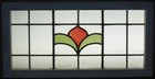 Abstract Old English Leaded Stained Glass Window Transom 27 75  X 14 