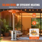 Propane Patio Heater 50000btu Tall Hammered W round Table Outdoor Silver