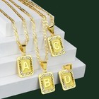 Gold Plated Initial Letter A-z Pendant Necklace Choker Jewelry 18  Steel Chain