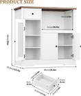 Kitchen Microwave Cabinet With Storage And Drawer Glass Door Buffet Sideboard