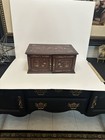 Rare  Antique Asian Mah Jong Or Jewelry Wood bone Handmade Chest 4 Drawer Read