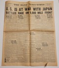 Neenah Menasha Wisconsin Newspaper December 8  1941 U s  Is At War With Japan