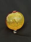 Vintage Mid Century Studio Art Blown Glass Peach Paperweight Murano Style